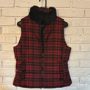 Chaos Plaid Red and Black Women's Vest